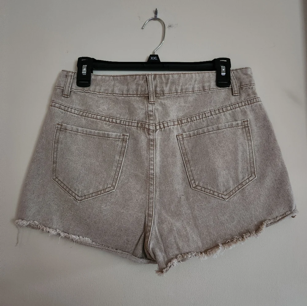 Sincerely Jules Distressed Jean Shorts Tannish Brown 11/29 NWT